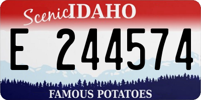 ID license plate E244574