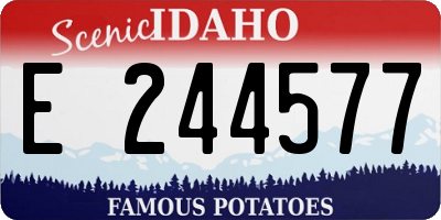 ID license plate E244577