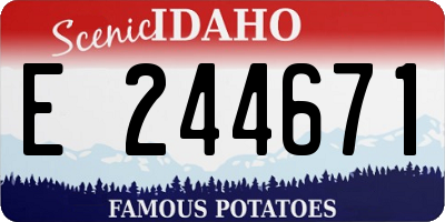 ID license plate E244671