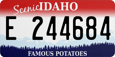 ID license plate E244684