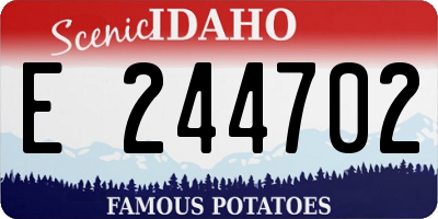 ID license plate E244702