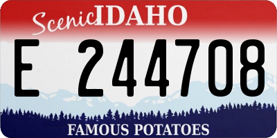 ID license plate E244708