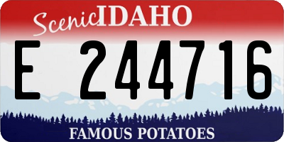 ID license plate E244716