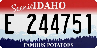 ID license plate E244751