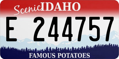 ID license plate E244757