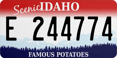 ID license plate E244774