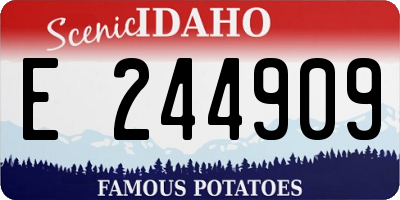 ID license plate E244909