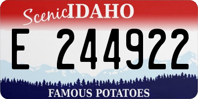 ID license plate E244922