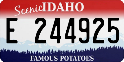 ID license plate E244925