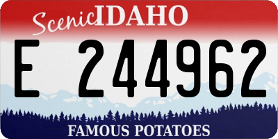 ID license plate E244962