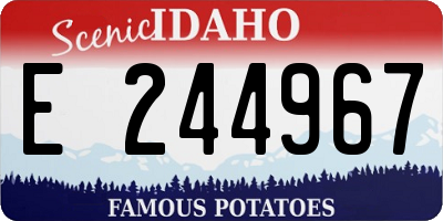 ID license plate E244967