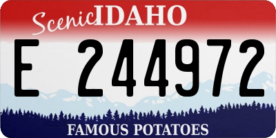ID license plate E244972