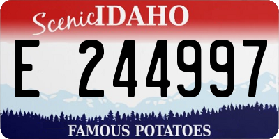 ID license plate E244997