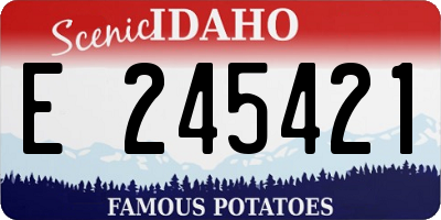 ID license plate E245421