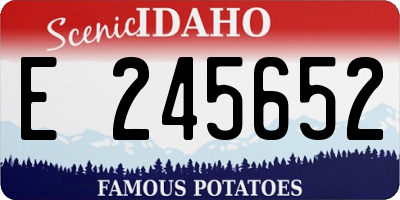 ID license plate E245652