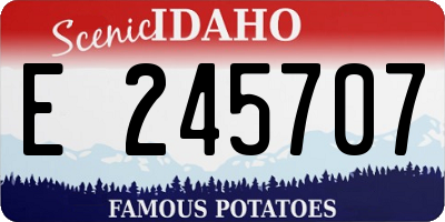 ID license plate E245707