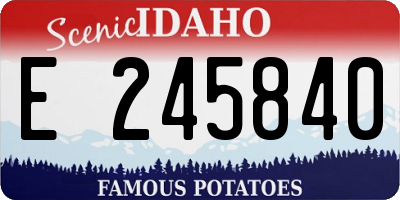 ID license plate E245840
