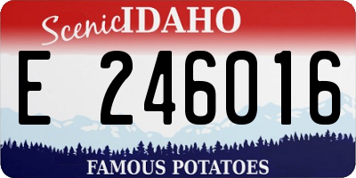 ID license plate E246016