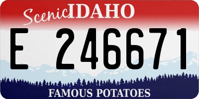 ID license plate E246671