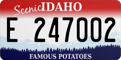 ID license plate E247002