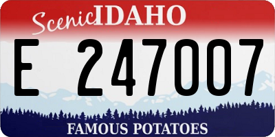 ID license plate E247007