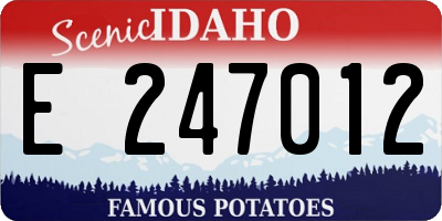 ID license plate E247012