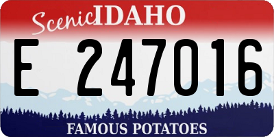 ID license plate E247016