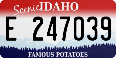 ID license plate E247039