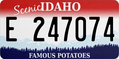 ID license plate E247074