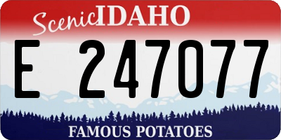 ID license plate E247077