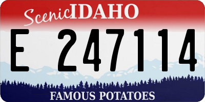 ID license plate E247114