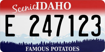 ID license plate E247123