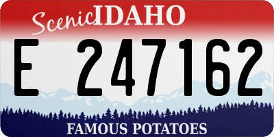 ID license plate E247162