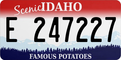 ID license plate E247227