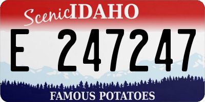 ID license plate E247247