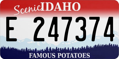 ID license plate E247374