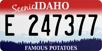 ID license plate E247377