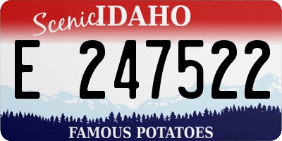 ID license plate E247522