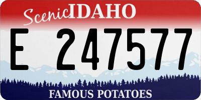 ID license plate E247577