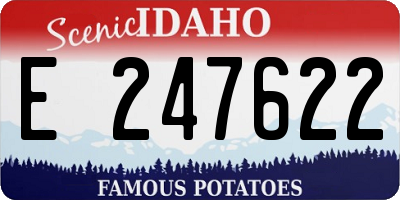 ID license plate E247622