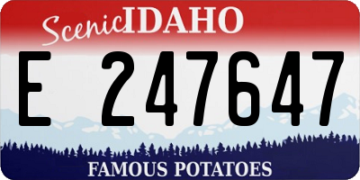 ID license plate E247647