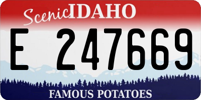 ID license plate E247669