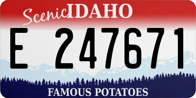 ID license plate E247671