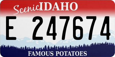 ID license plate E247674