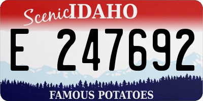 ID license plate E247692