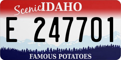 ID license plate E247701