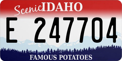ID license plate E247704
