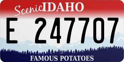 ID license plate E247707