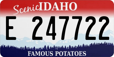 ID license plate E247722