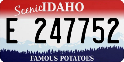 ID license plate E247752